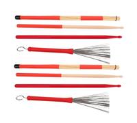 OFFSCH Wooden Drumsticks Set Nylon Drum Mallet Brush Non-slip Practice Pad Bag for School Band Boys and Girls Drummer