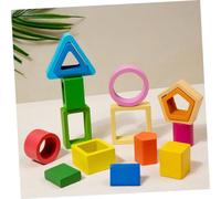 OFFSCH Wooden Geometric Shape Puzzle for Educational Sorting and Stacking Early Learning Cognitive Development Game Stimulates Creativity and Logical Thinking