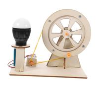 OFFSCH Wooden Hand Crank Generator DIY Model for Educational Science Experiment Kit for Early Learning Development Skills with Bulb Random Color