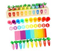 OFFSCH Wooden Montessori Number Sorting for Carrot-shaped Color Matching Educational Blocks Learning Plaything for Creative Thinking and Problem Solving