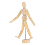 OFFSCH Wooden Movable Joint Puppet Model Craft Ornament for Artists and Home Decoration Flexible Poseable Sketch Doll with Natural Wood Finish