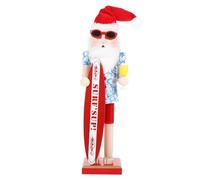 OFFSCH Wooden Nutcracker Ornament Traditional Christmas Figure for Festive Home Decor Charming Surfing Design for Table Centerpiece Photo Props Vibrant Xmas Decoration