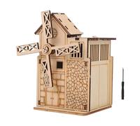 OFFSCH Wooden Puzzle Music Box Windmill for Birthday Presents DIY Plaything Enhances Hand-eye Coordination Creative Thinking and Practical Skills with Smooth Safe Design