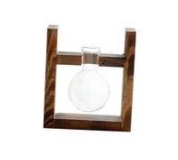 OFFSCH Wooden Rack Glass Vase Creative Simplicity Hydroponic Plant Container Modern Style Desktop Art Decoration for Indoor Living Tabletop Single-ball Vase Without Plant