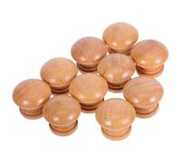 OFFSCH Wooden Round Drawer Knobs 10pcs Vintage Mushroom Shape Handles for Wardrobe Doors and Drawers Accessories