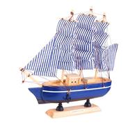OFFSCH Wooden Sailboat Model Pirate Ship Home Office Decor Nautical Vessel Craft with Cloth Sails for Desk Display and Photo Prop