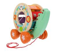 OFFSCH Wooden Shape Sorting Car for Preschool Early Education Safe Hand-felt Animal Pull Along Enhances Fine Motor Skills and Hand-eye Coordination Birthday