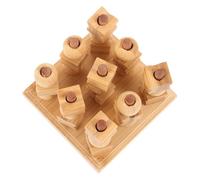 OFFSCH Wooden Strategy Board Game for Educational Creative Toe for Family Fun Enhances Problem-solving and Strategic Thinking Skills Easy Storage Suitable for Adults