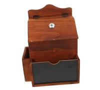 OFFSCH Wooden Suggestion Box with Lock Real Wood Donation Fundraising Container for Office Church Countertop Wall Mountable Tip Jar Ballot Comment Organizer with Retro Artistic Charm
