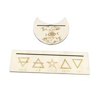 OFFSCH Wooden Tarot Card Holder Stand Handmade Display Bracket for Divination and Meditation Lightweight Portable Moon-shaped and Rectangular Design for Home Bar Bedroom Decor