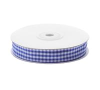 OFFSCH Yards Blue Gingham Fabric Ribbon for Wrapping Presents DIY Crafts Bow Making Floral Decorations and Hair Accessories with Polyester Material