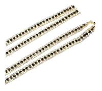 OFFSCH Yards DIY Rhinestone Chain Trim for Clothing Accessories Glass Rhinestone Strips with Black and White Ab Crystals Easy to Cut and Sew for Wedding Dress Decoration and Craft