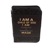 OFFSCH Zippered Large Bible Cover Bag with Handle, Pu Leather Bible Carrying Case for Men Women, Multi-Compartment Scripture Book Protector for Church Study and Travel