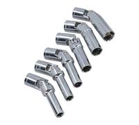 Offset Access Glow Plug Tool Set | 6 Piece Extended Metric Sockets with Metal Finish and Square Drive for Vehicle Maintenance