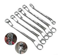 Offset Box End Wrench Metric 45-Degree Long Double Ended Ring Spanner 12-Point Steel Flare Nut Wrench for Tight Spaces (8 x 10mm)