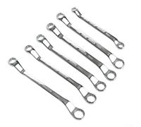 Offset Box End Wrench Spanner Set, 45-Degree Metric Double Ring Flare Nut Design, Long Handle Chrome Vanadium Steel Mechanic Hand Tool for Automotive(19 x 22mm)