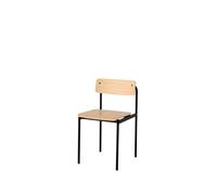 Offset Dining Chair Black/ Lacquered Oak