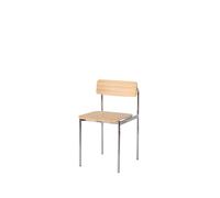 Offset Dining Chair Chrome/ Oiled Oak