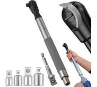 Offset Extension Wrench Impact - Electric Ratchet Wrench, Multifunctional & Durable Power Ratchet Wrenches, Chain Drive Wrench Extender, Dual-Mode Torque Control, Compatible with 1/2" Sockets (1Kits)