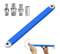 Offset Extension Wrench,Multifunctional Tight Reach Universal Combination Wrenches Set with 1/2 inch, 1/4 inch, 3/8 inch Square Drive Adapters for Handling Car Repair Tool,Dual-Head Spanner Extender