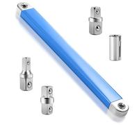 Offset Extension Wrench with Square Drive Adapters, Tight Reach Wrench Set, Universal Automotive Repair Tool, Multifunctional Lever, Dual-Head Spanner for Handling Confined Space (1/2", 1/4", 3/8")