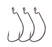 Offset Hook Carbon Steel Fishing Hooks Crank Big Bass Barbed for Stream Soft Lure(2)