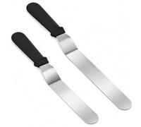 Offset Icing Spatula Set with Stainless Steel Blade for Cake Decorating | Angled Stainless Steel Blade, Two Sizes, Palette Knife, Cake Decorating Tool, Icing Spatula For Baking Projects