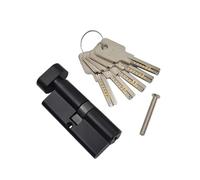Offset Profile Lock Cylinder All Brass Black Cylinder Lock Door Window Security Living Room Handle 5 Keys/26(90mm)