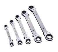 Offset Ring Ratchet Spanner Set 5 Pieces 6mm-21mm Forward Reverse - Amtech K1525