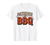 Offset Smoker Patience BBQ Day Cook Humor Virtue T-Shirt