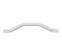 Offset White Steel Pipe Grab Bar - 450mm Length - Rounded Safety Ends - Epoxy Coating - Wall Support Mobility Bar Handle