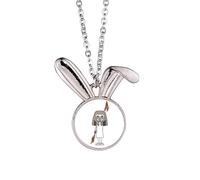 offside referee flag cat referee Rabbit Necklace Pendant Bunny Animal Jewelry Gift