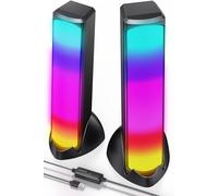 OFFSIR Computer Speakers, RGB PC Speakers, Gaming Speakers with Full Screen LED Breathing Light, 2.0 Channel Stereo Sound Desktop Speakers, USB Powered Speaker for Computer Desktop PC Laptop Monitor