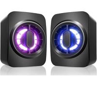 OFFSIR Computer Speakers,RGB PC Speakers, USB Powered 3.5mm Aux Speaker for Desktop, PC, Laptop, Tablet -Gaming Speakers | Clear Sound & 7-Color Dynamic Lighting