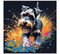 OfFsum 5d Diamond Art Painting Kits for Adults Running Schnauzer Dog 04 Full Drill Diamond Art Rhinestone Painting with Diamonds Pictures Arts and Crafts for Home Wall Decor