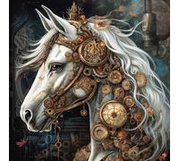 OfFsum Diamond Art Painting Unicorn Steampunk 1 Kit for a Adults Full Drill Paint with Diamond Art DIY Scenery Painting by Number Kits Art Wall Home Decor