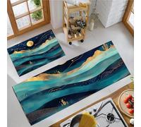 OFFSUM Kitchen Rug Set Desert Waves Washable Non-Slip Mats Kitchen Home Decoration 2 Pcs Carpet For Hallway Entryway Bedroom 40X60Cm+40X120Cm