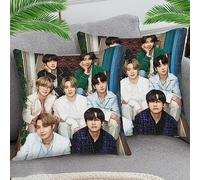 OfFsum pack of 2 18X18 inch Cushion Covers Throw Pillow Cover for Living Room Car Decor, Cotton and linen blend Pillow Covers for Home Sofa Couch Decor - BTS BOY sty80