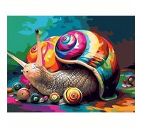 OfFsum Paint by Numbers Colorful Snail Animal 7 Kits for Beginners Adults DIY Art Decor Hand Painted Painting by Numbers Creative Gift Home Decoration 16x20 inch Frameless
