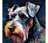 OfFsum Paint by Numbers for Adults Kids Beginner Color Dog Schnauzer 4 DIY Acrylic Painting by Numbers Kits with Brushes Acrylic Pigment Home Decoration Brithday Gifts 16 x 20 inch