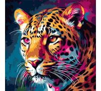 OfFsum Paint by Numbers for Adults Kids Beginner Pink Leopard 4 DIY Acrylic Painting by Numbers Kits with Brushes Acrylic Pigment Home Decoration Brithday Gifts 16 x 20 inch