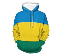 OFFSUM Unisex 3D hooded sweatshirt Rwanda national flag Casual Pullover Long Sleeve Streetwear Women Men Hooded Jacket Coat S White