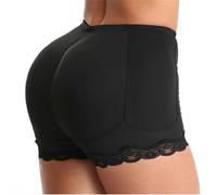 OFFSUM Women's Fake Butt Lifter - Sexy Seamless Lace Embroidery Shapewear Fake Ass Butt Lifter Push Up Sponge Padded High Waist Waist Trainer Lingerie,Black,XL