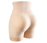 OFFSUM Women's Fake Butt Lifter - Solid Color High Waist Waist Trainer Butt Lifter Removable Padded Underwear Large Size Seamless Breathable Fake Ass,Beige,Xs