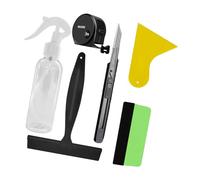 OFHome Vinyl Wrap Tools, 6 PCS Window Film Privacy Application Kit, Easy to Apply Glass Car Wallpaper Stickers Craft Trimming Installation Tools, Includes Squeegees, Knife, Spray Bottle, Tape Measure