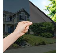 OFHome Window Film Privacy One Way, Reflective Blackout Mirror Tint for Home and Office, UV Sun Blocking Anti Glare Solar Control Self-Adhesive Glass Windows Tinting, Black, 90x300cm