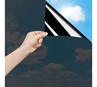 OFHome Window Film Privacy One Way, Reflective Blackout Mirror Tint for Home and Office, UV Sun Blocking Anti Glare Solar Control Self-Adhesive Glass Windows Tinting, Black, 90x500cm