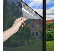 OFHome Window Film Privacy Reflective Window Tint Black Silver, 40x200cm