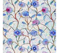 OFHome Window Film Privacy Stained Glass Rainbow With Tools, 60x400cm | Static Cling, 3D Floral Decorative, UV Protection, Heat Reflective, Window Covering, for Bedroom Living Room Glass Door