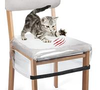 OFIDELITY Plastic Seat Covers Set of 4, Chair Covers for Dining Room Chairs, Waterproof, Scratch Resistant, Clear Chair Protector with Adjustable Strap for Most 43-50cm Long Standard Chair